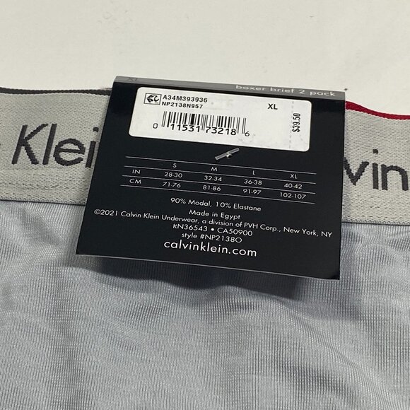 NWT Calvin Klein Body Modal Boxer Briefs - 2 Pack - Red - Gray - Picture 8 of 8